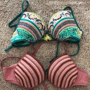 Two bathing suit tops size 38B